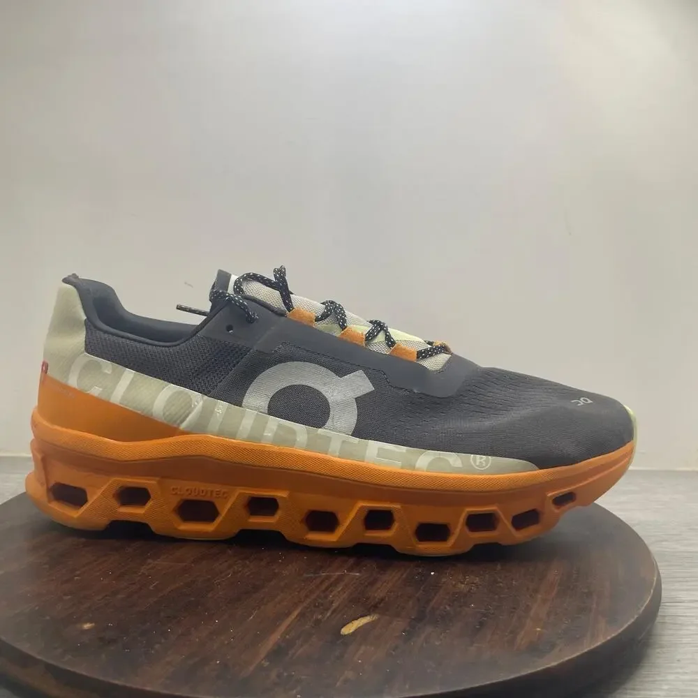 On Cloudmonster Eclipse Turmeric Orange Dark Grey 61.98656 Men's Size 14 Running